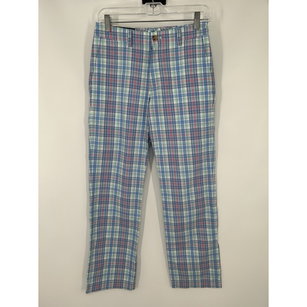 Vineyard Vines Slim Fit Breaker Pants Colorful Plaid Chino Golf Size 28x30